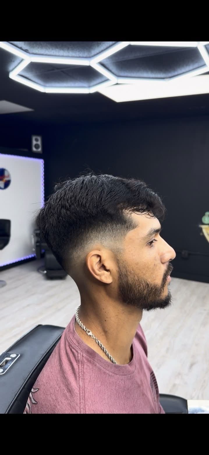 Textured fringe fade at Masters of da Fade